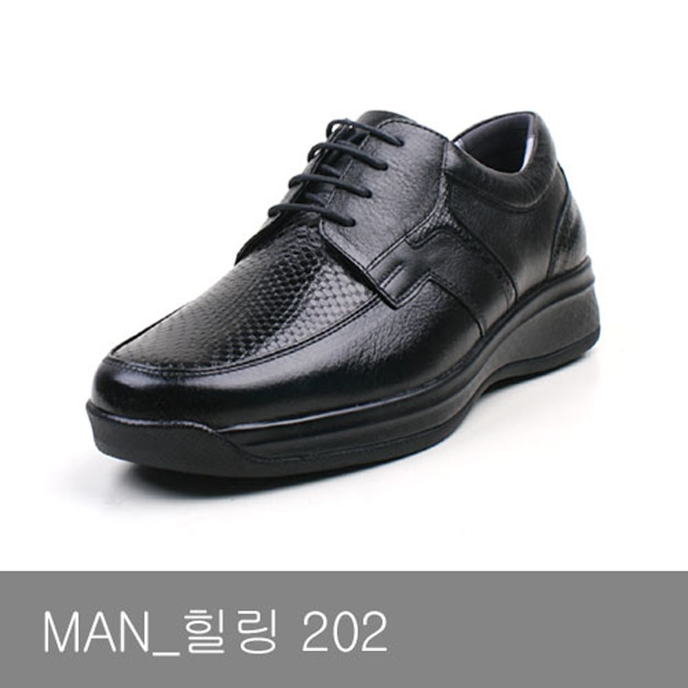 [Dr.K] Comfortable Oxford Dress for Mens Healing202 BLACK, Dark Brown-Leather with Arch Support, Casual Orthotic Walking Shoes for Foot and Heel Pain Relief-Made in Korea